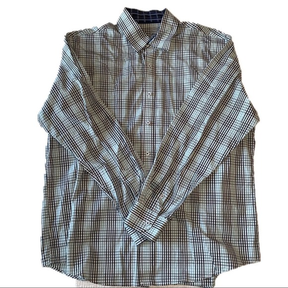 Tasso Elba Other - Tasso Elba Men’s Dress Shirt 100% Cotton Plaid XL